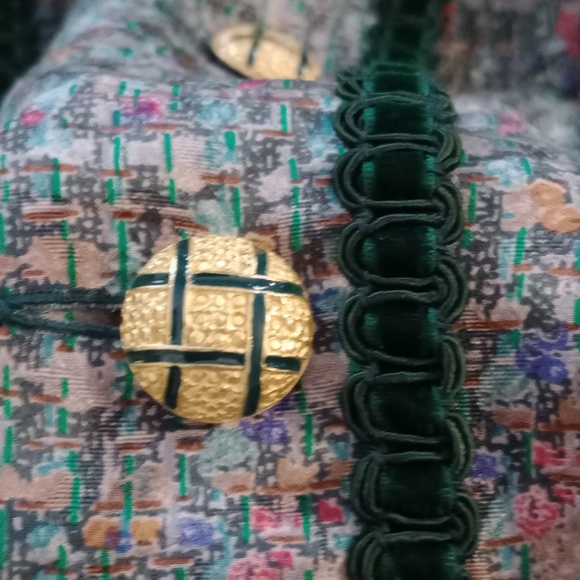 Vintage silk jacket gold buttons Ann Crimmins for Umi collection jacket size 10 - Picture 11 of 11